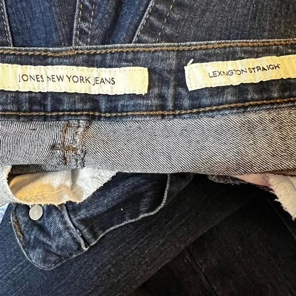Jones New York Jeans Lexington Straight Slimming Dark Wash Stretch Denim - Picture 5 of 9